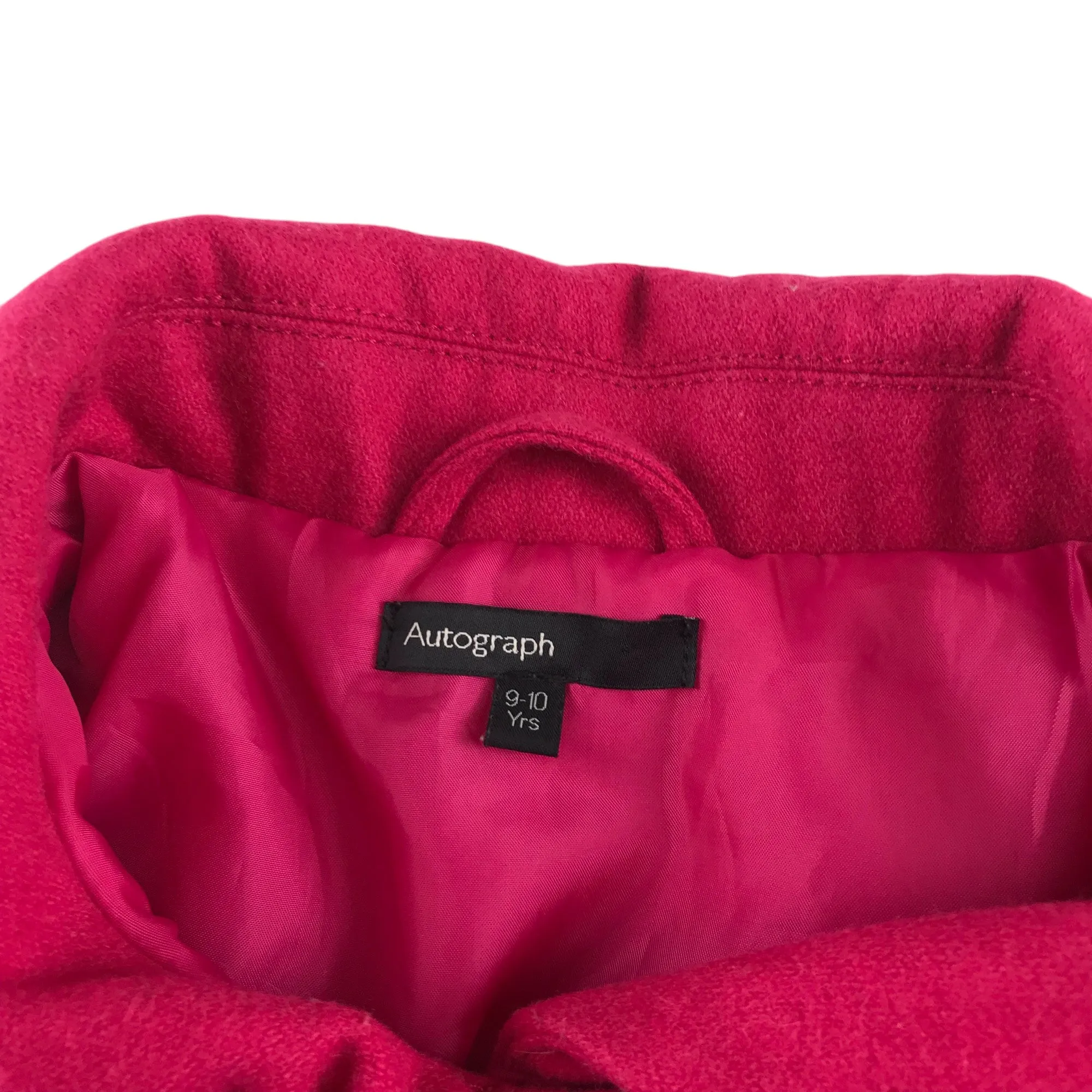 M&S coat 9-10 years fuchsia pink A-line smart wool blend