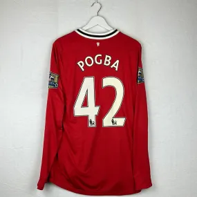 Manchester United 2011/2012 Player Issue Home Shirt - Pogba 42 - Long Sleeve