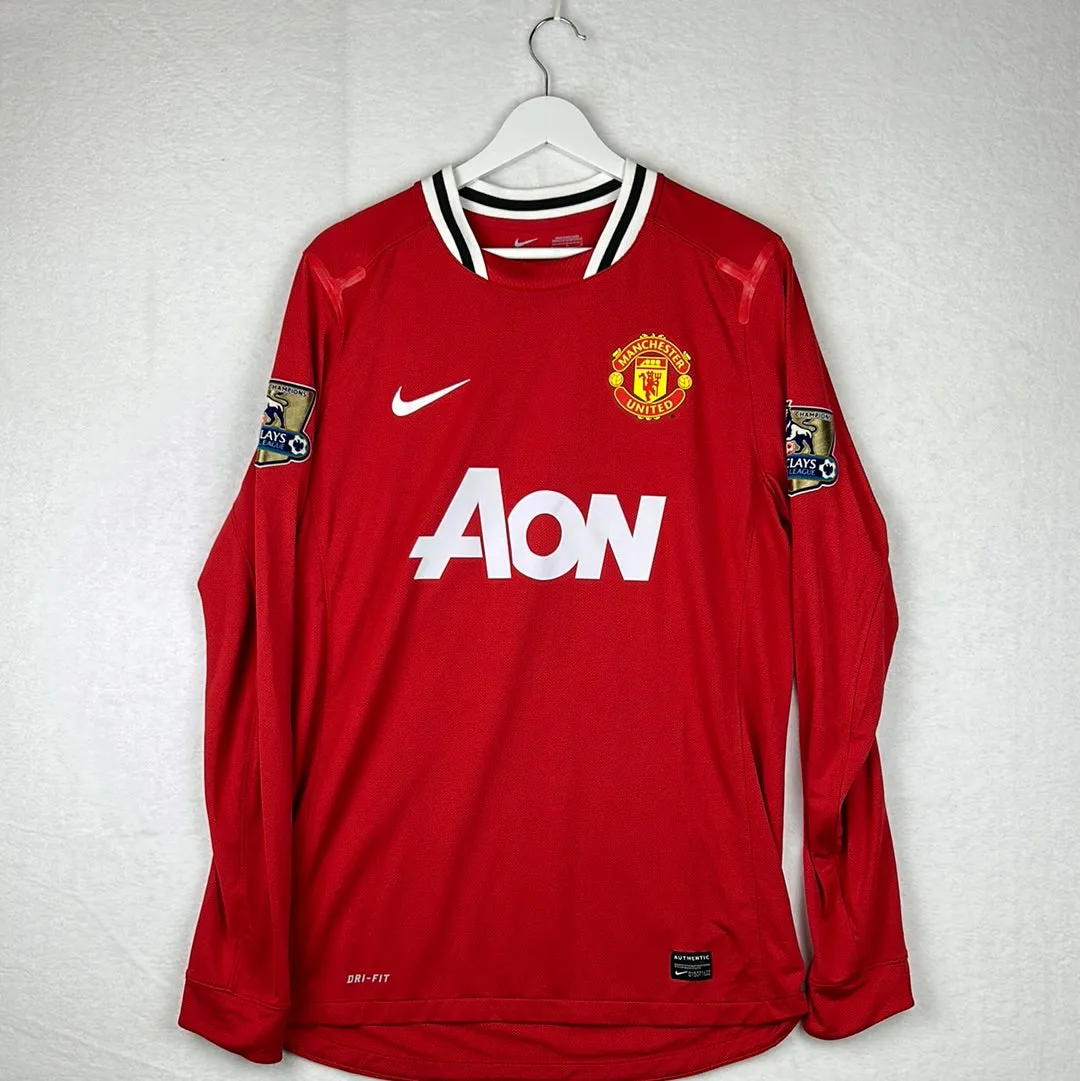 Manchester United 2011/2012 Player Issue Home Shirt - Pogba 42 - Long Sleeve