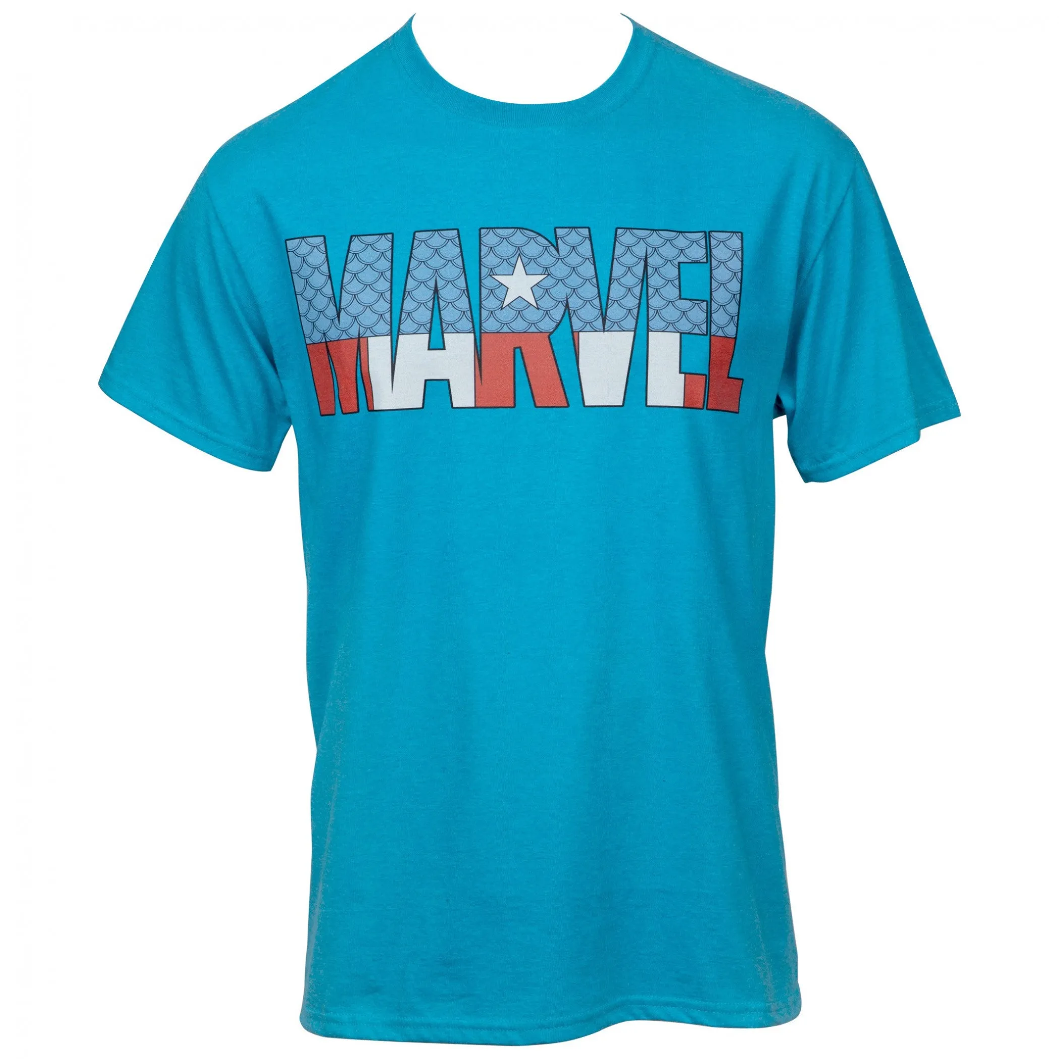 Marvel Comics Text Brand Captain America Themed T-Shirt