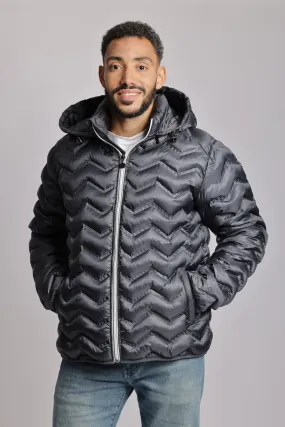 Men's packable puffer jacket in anthracite