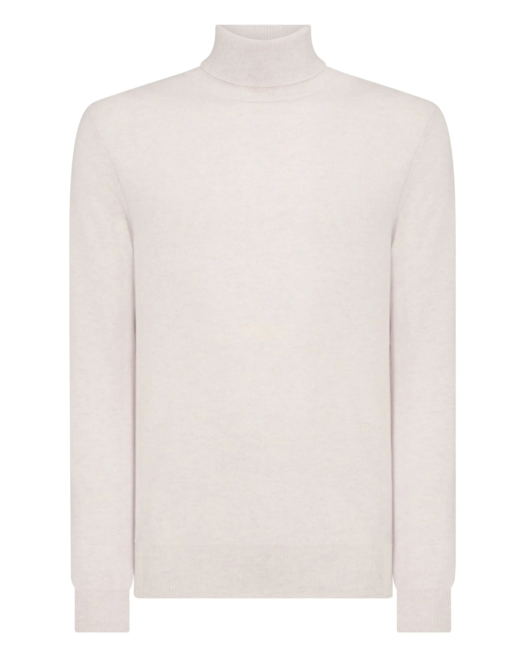 Men's Trafalgar Roll Neck Cashmere Jumper Frost White