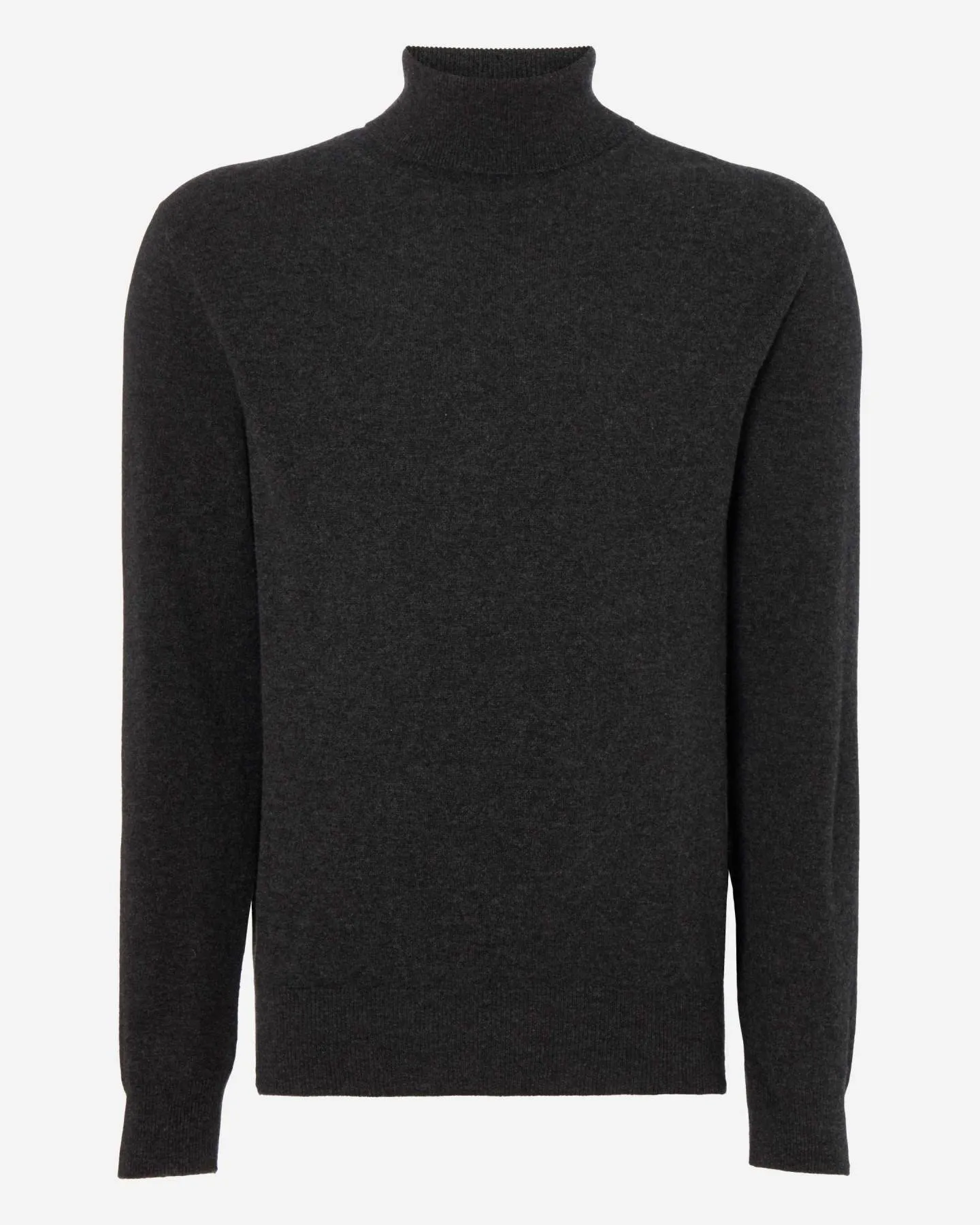 Men's Trafalgar Turtle Neck Cashmere Sweater Dark Charcoal Grey