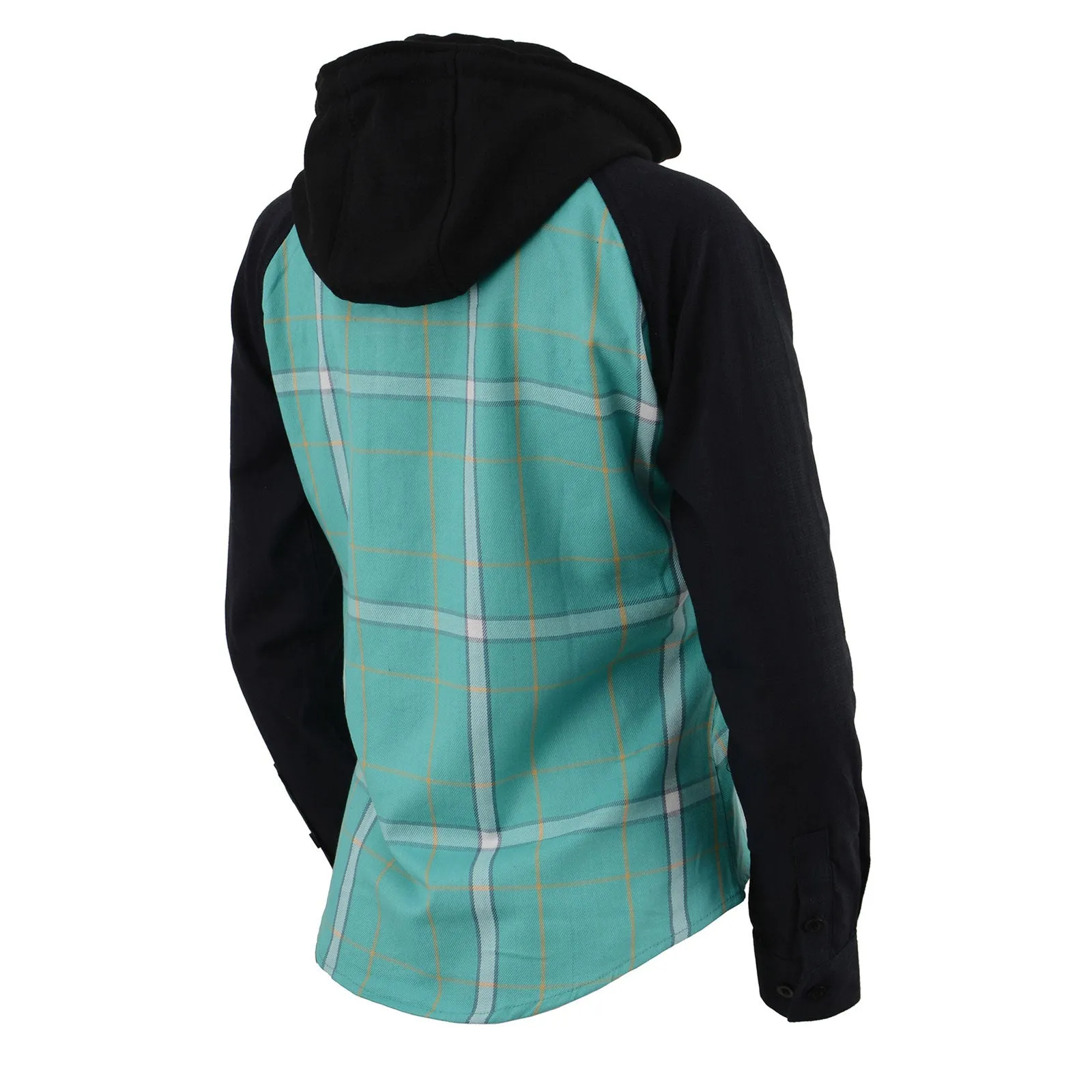 Milwaukee Leather MNG21601 Women's Casual Black and Teal Long Sleeve