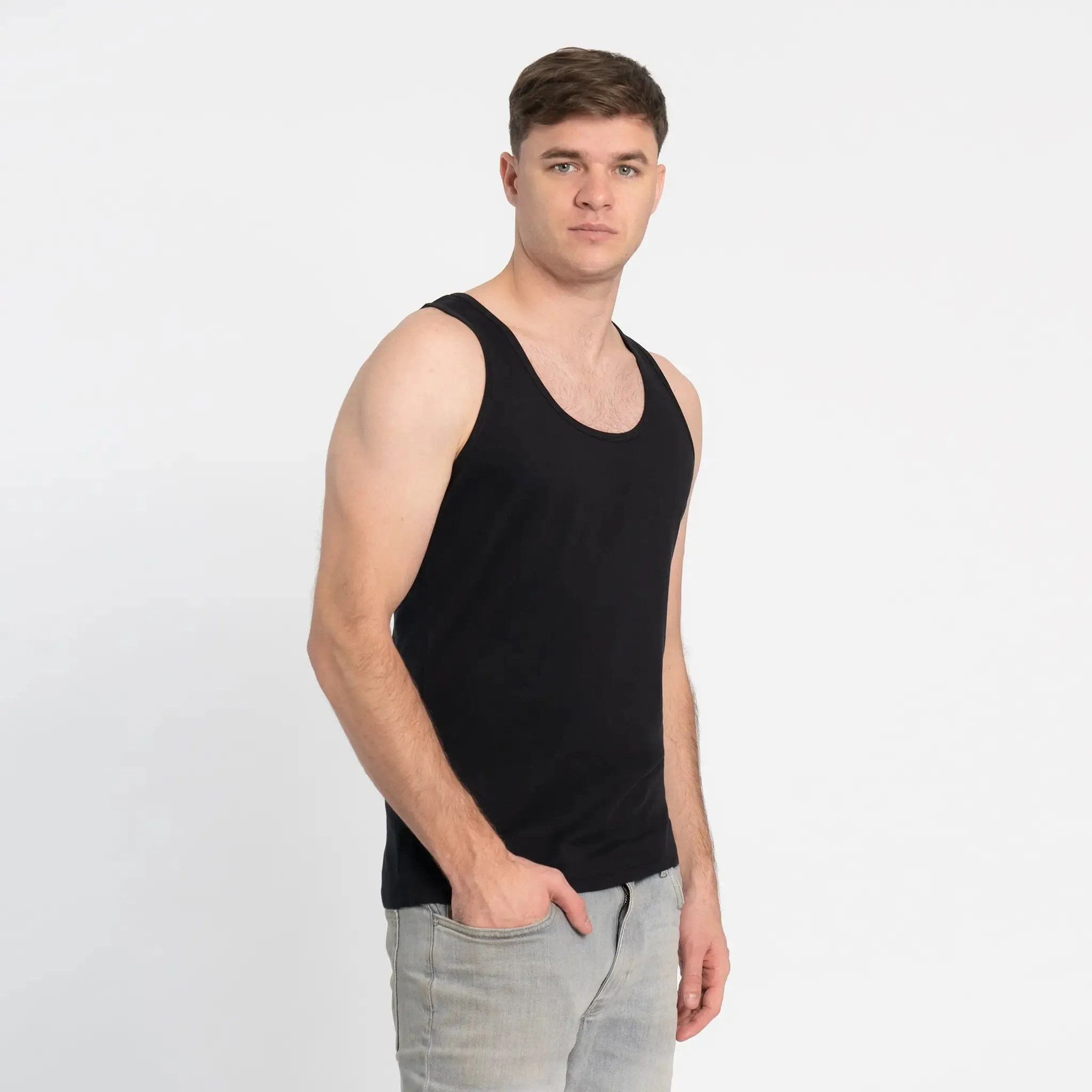 Mix 4 Pack - Men's Organic Pima Cotton Crew Neck, V-Neck, Long Sleeve & Tank Top