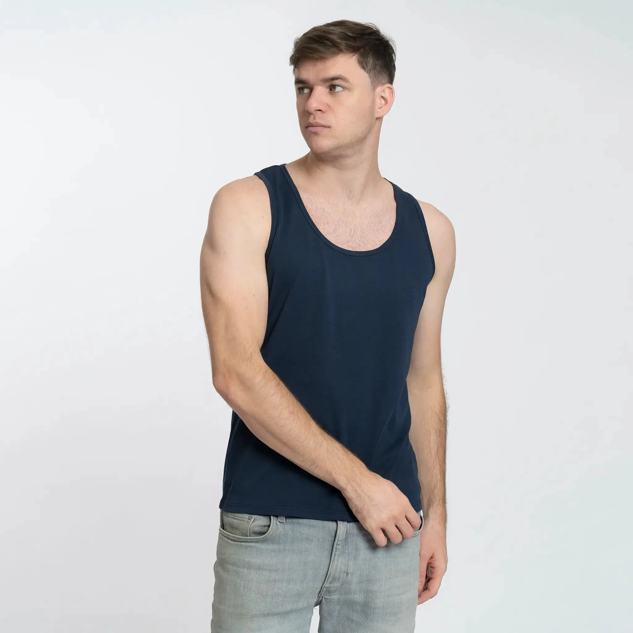 Mix 4 Pack - Men's Organic Pima Cotton Crew Neck, V-Neck, Long Sleeve & Tank Top