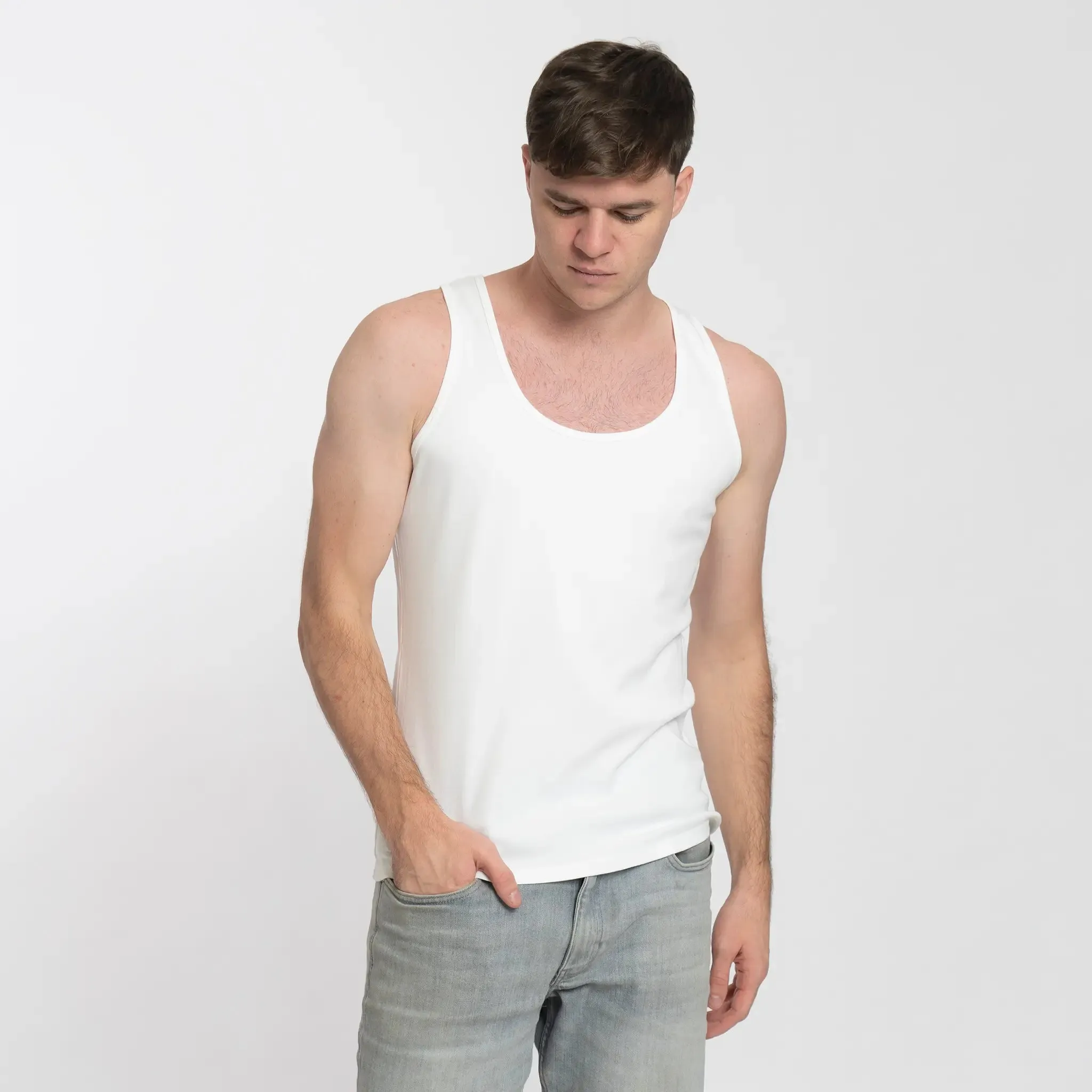 Mix 4 Pack - Men's Organic Pima Cotton Crew Neck, V-Neck, Long Sleeve & Tank Top