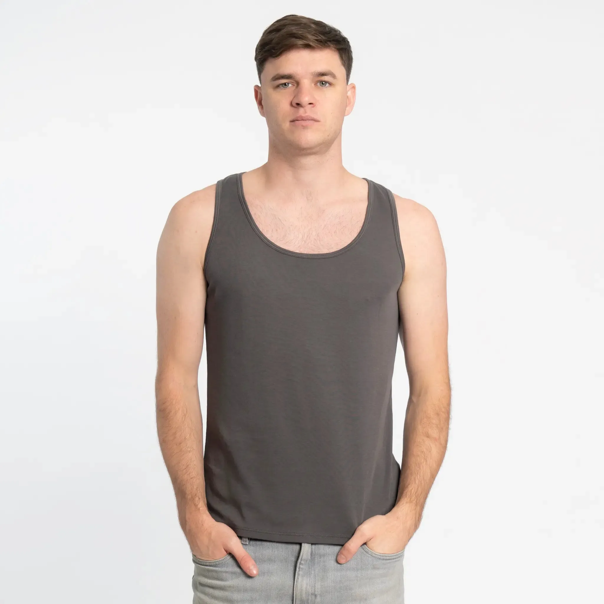 Mix 4 Pack - Men's Organic Pima Cotton Crew Neck, V-Neck, Long Sleeve & Tank Top