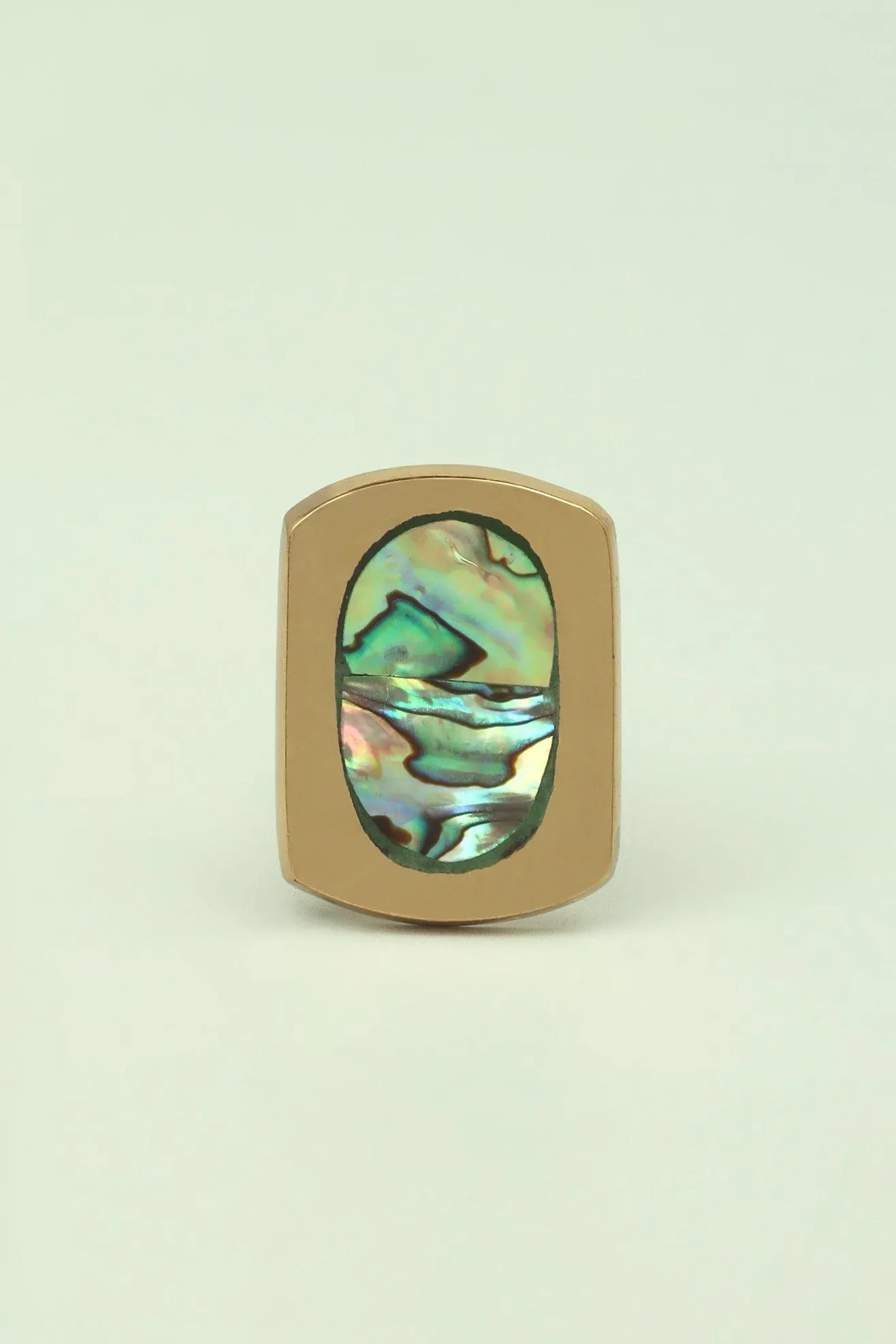 Mother of Pearl Irregular Brass Door Knobs