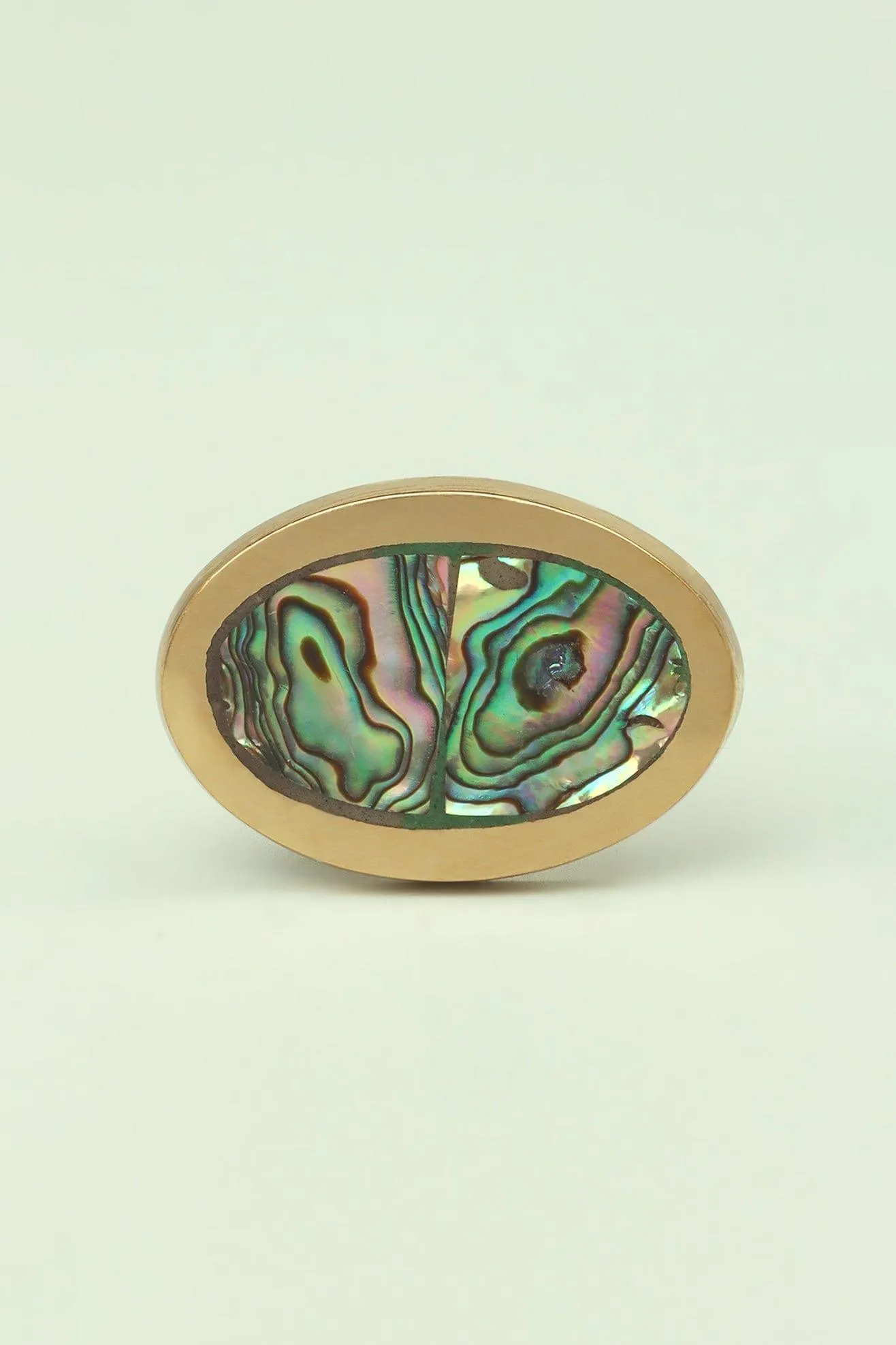 Mother of Pearl Irregular Brass Door Knobs