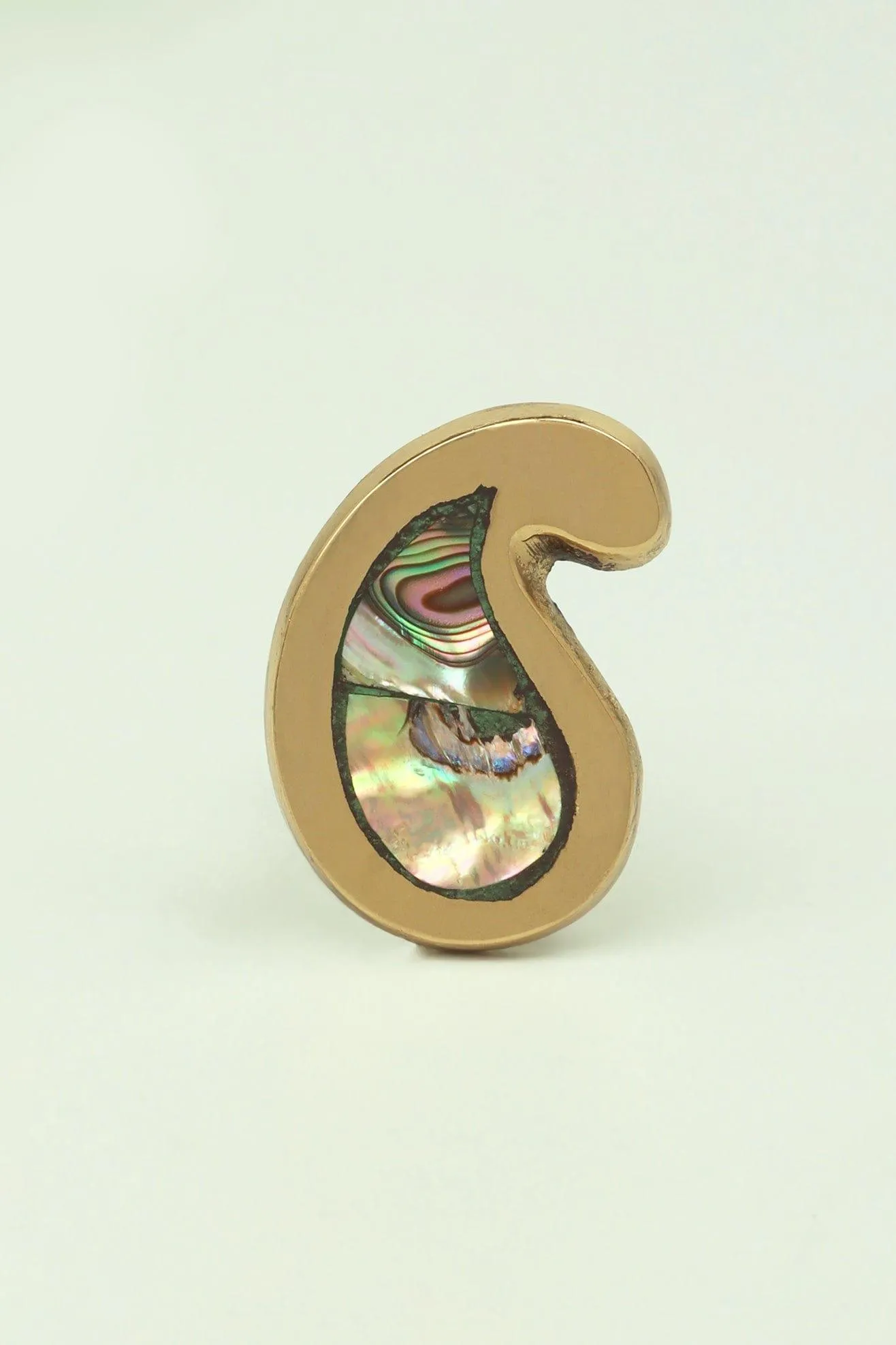 Mother of Pearl Irregular Brass Door Knobs