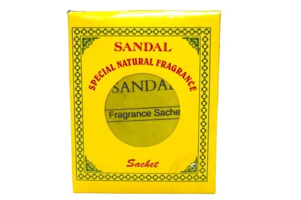 Mysore Sandalwood Fragrance Sachets (6 Pack) | Natural Sandalwood Powder |Eco-Friendly Cloth Pouch | Long-Lasting Freshener for Wardrobe,Cars, Bathroom, Closet, Saree, cupboard, almirah, laundry bags.