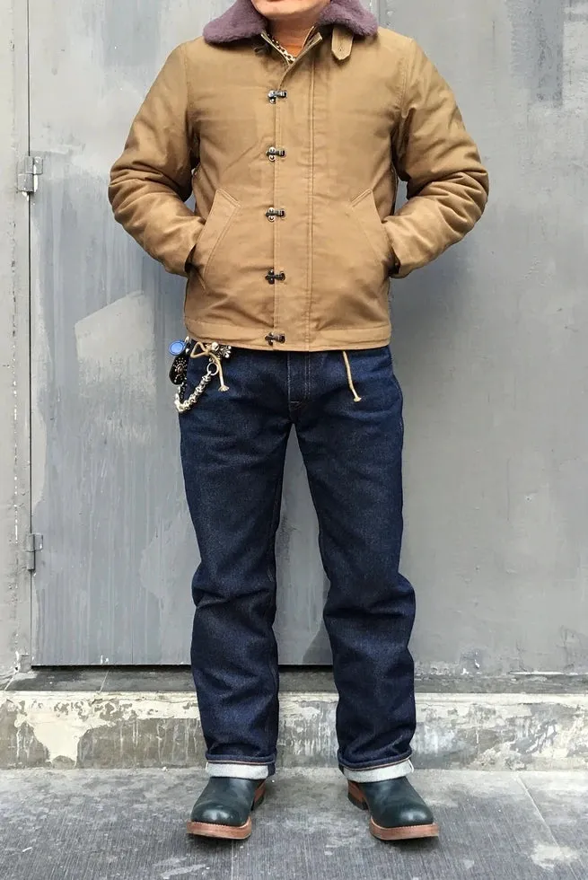 N-1D Front Hook Deck Jacket with Heavy-duty Fur Collar and Wool Lining