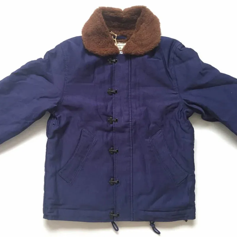 N-1D Front Hook Deck Jacket with Heavy-duty Fur Collar and Wool Lining