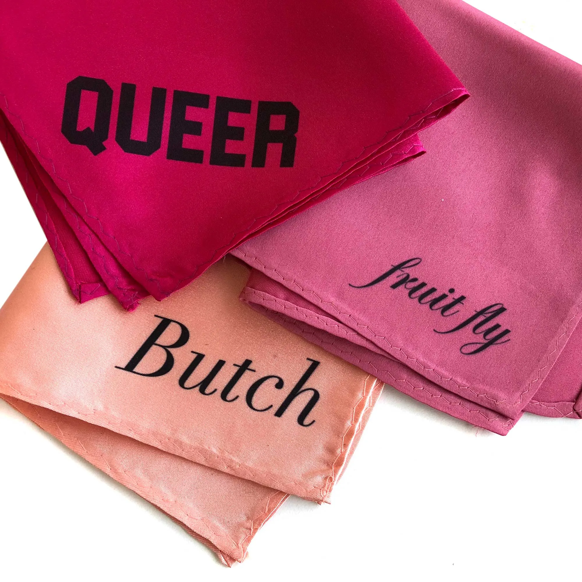 Naughty Hanky: Queer. Printed Pocket Square