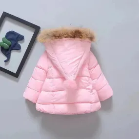 New born Baby Hooded Winter Jacket toddler winter coat Baby parka coat 5t winter Faux fur  jacket