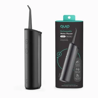 New - quip Rechargeable Cordless Metal Water Flosser - Black