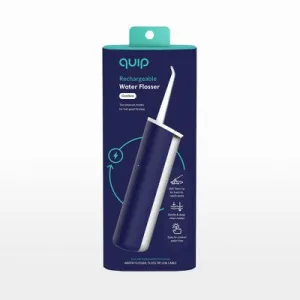 New - quip Rechargeable Cordless Plastic Water Flosser with 2 Modes   360º Tip - Midnight Blue