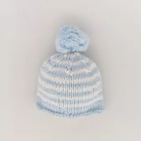 Newborn Blue Pom Pom Beanie Hat Infant