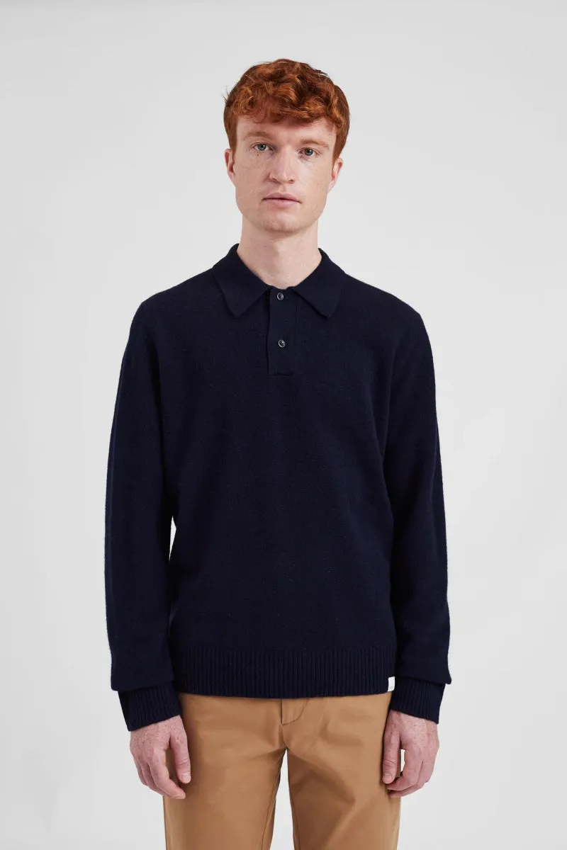 Norse Projects Standard Merino Lambswool Polo Dark Navy