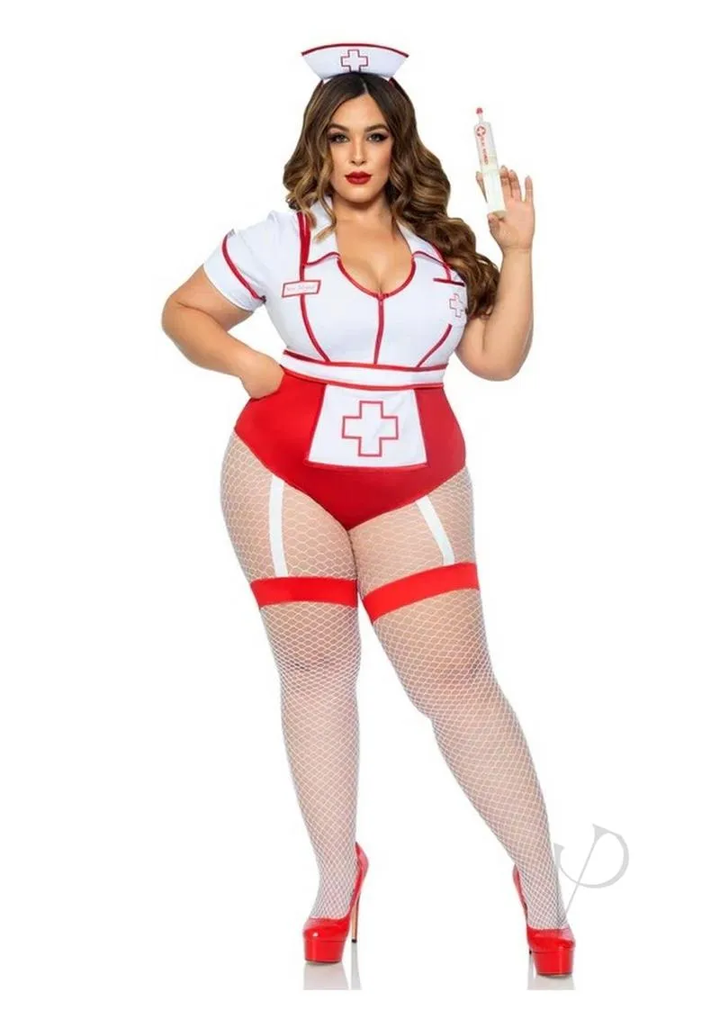 Nurse Feelgood 2pc 3x/4x Red/wht