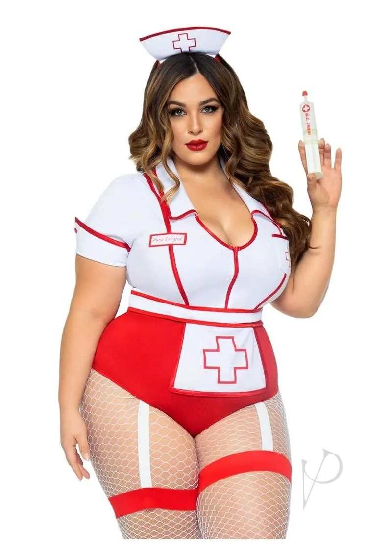 Nurse Feelgood 2pc 3x/4x Red/wht