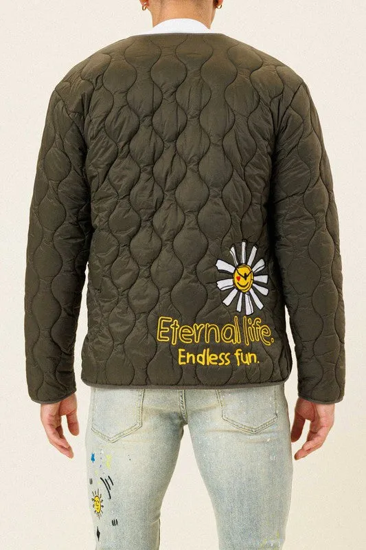 Olive Eternal Life Quilted Liner Jacket