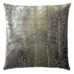 Oregano Peacock Feather Pillow by Kevin O'Brien Studio