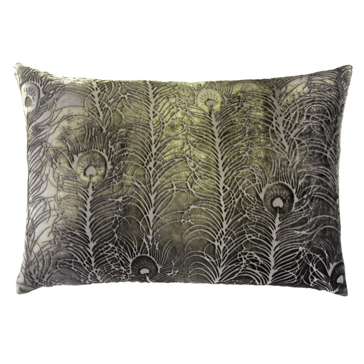 Oregano Peacock Feather Pillow by Kevin O'Brien Studio