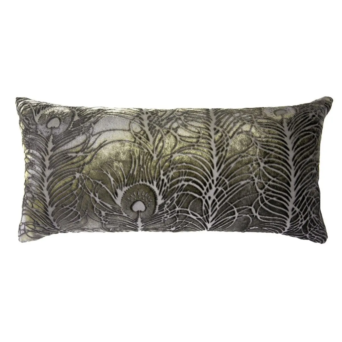 Oregano Peacock Feather Pillow by Kevin O'Brien Studio