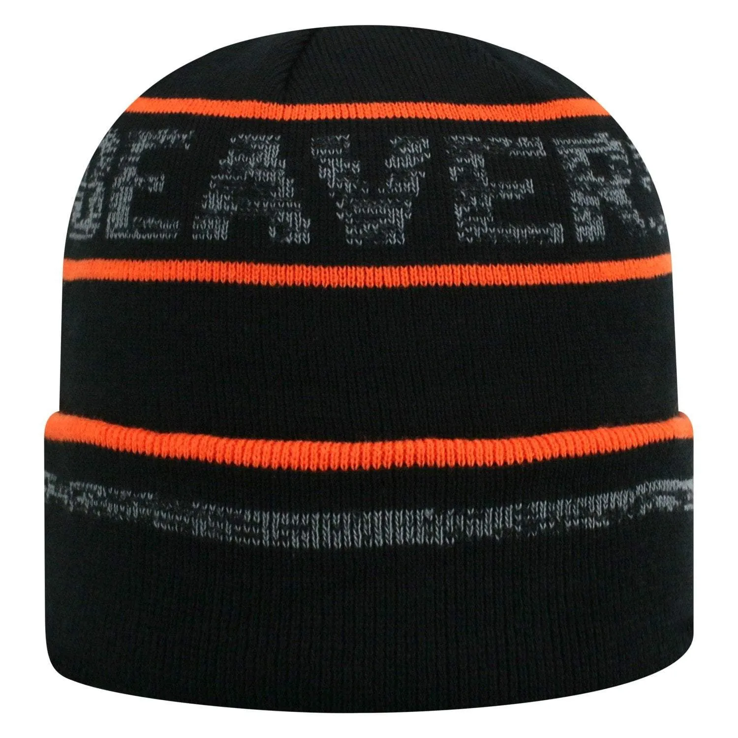 Oregon State Beavers TOW Black Striped "Effect" Style Cuffed Knit Beanie Cap