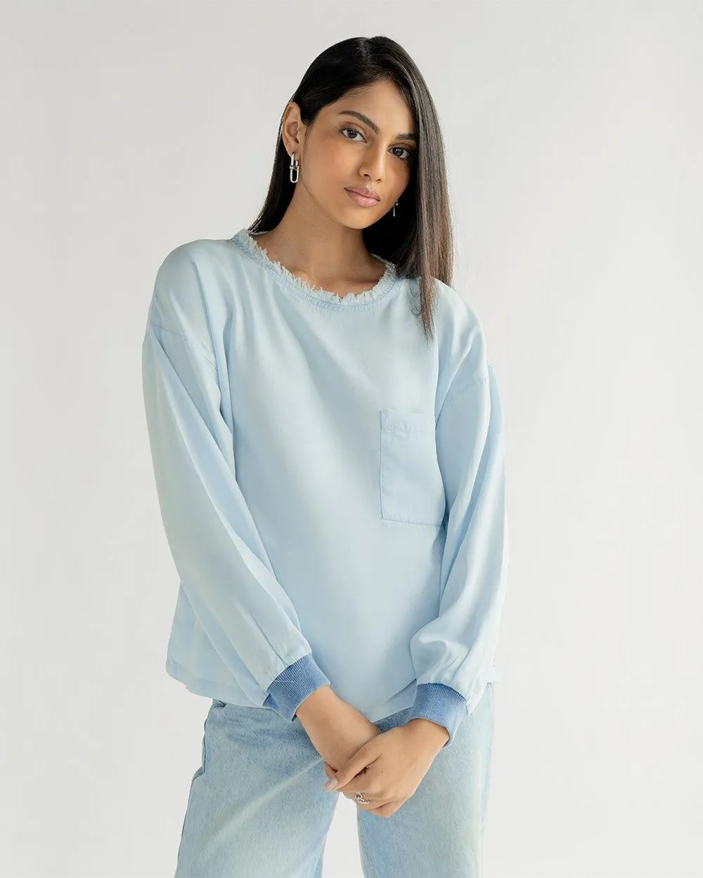 Pacific Blue Boxy Fit Top