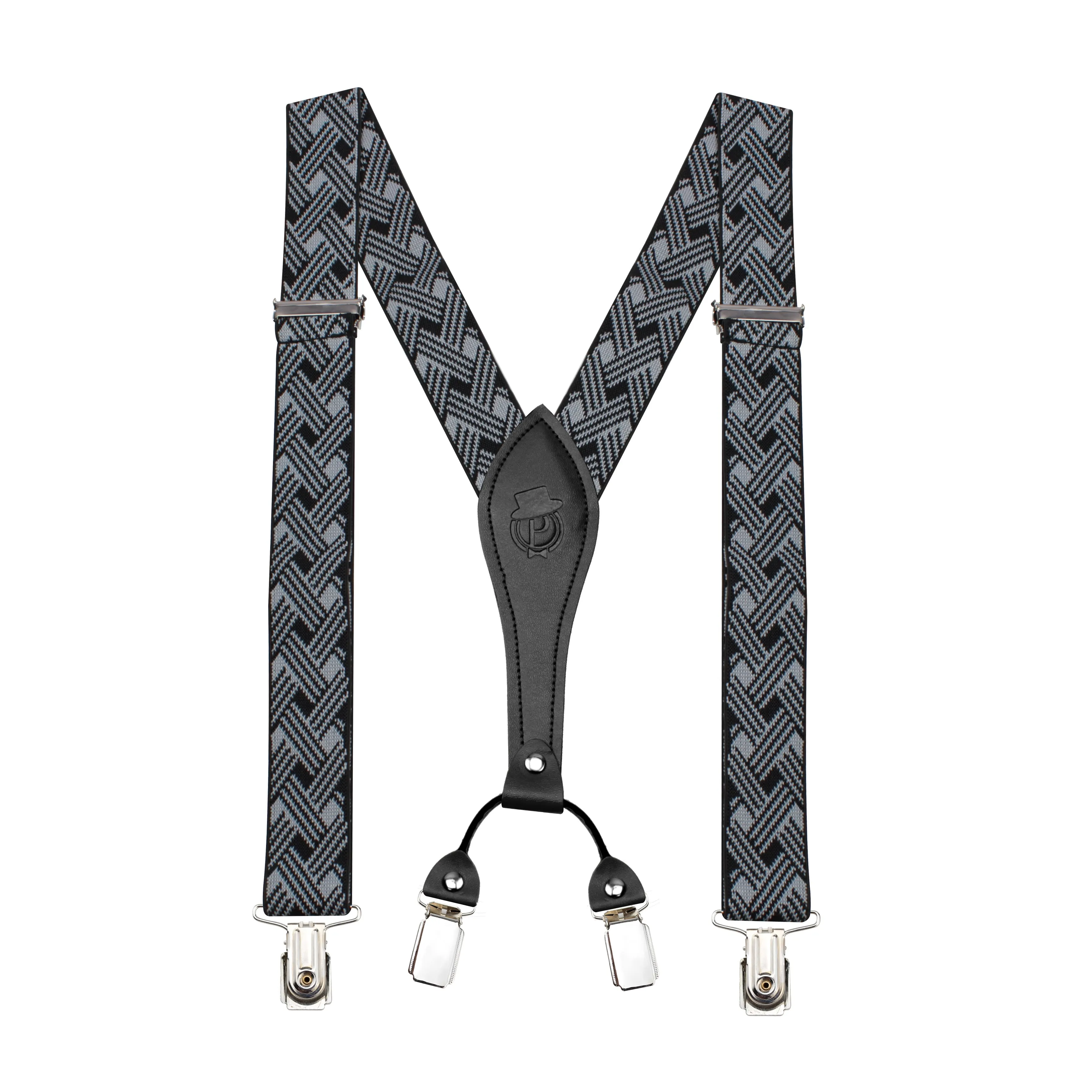 Peluche Abtract Mosaic Black 4 Clips Suspender