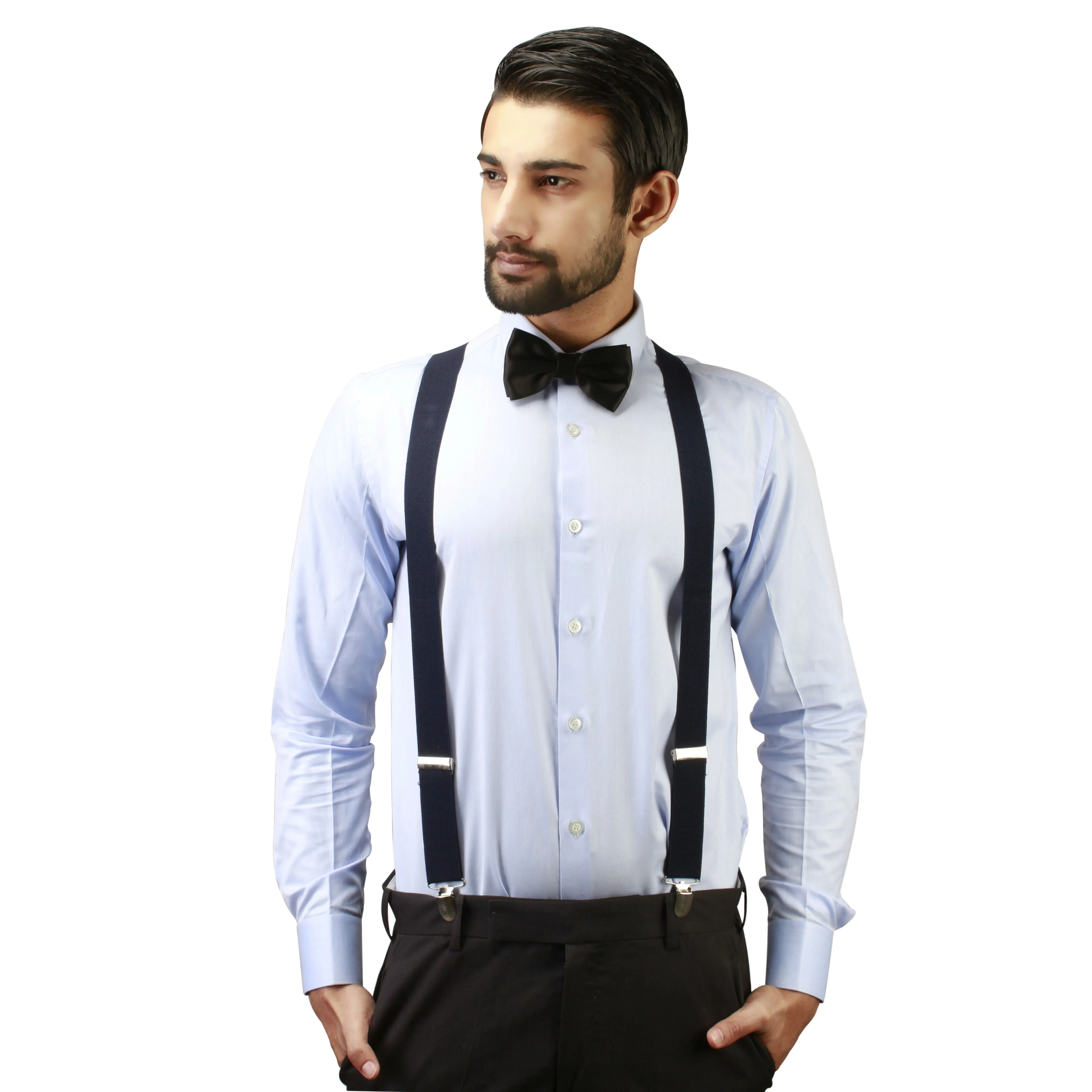 Peluche Back to Basic Navy Blue Suspender for Men