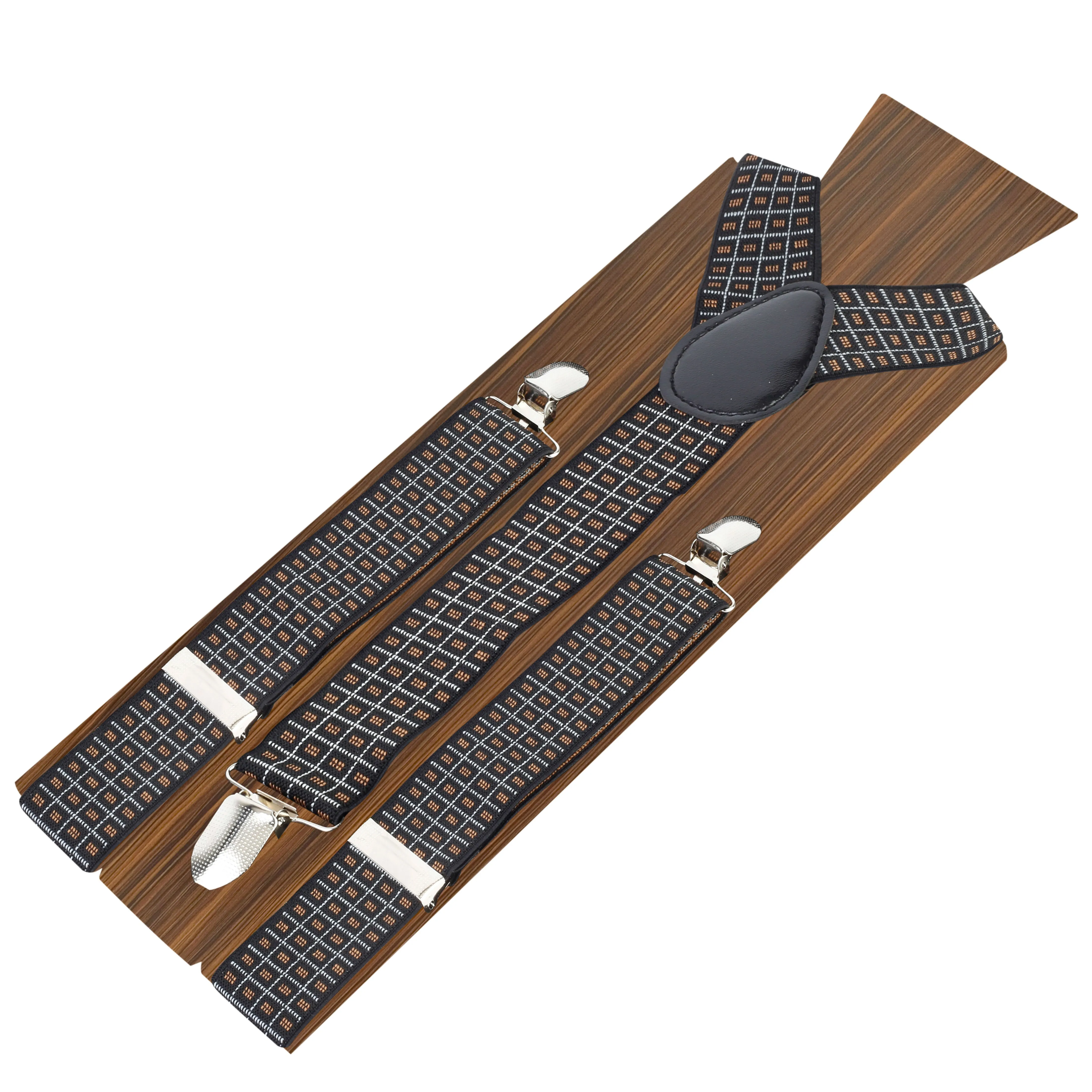 Peluche Checks & Checks Black Suspender for Men