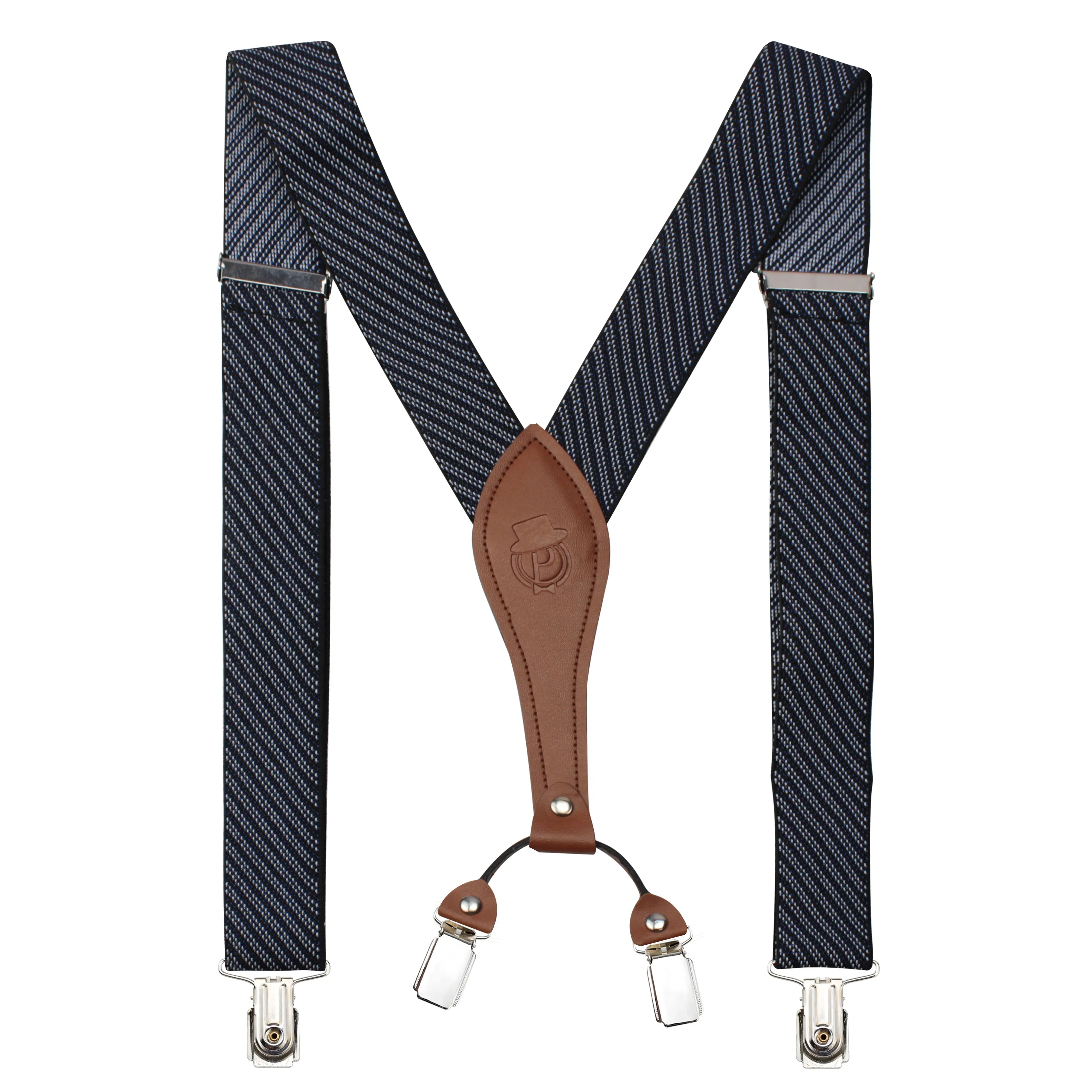 Peluche Eloquent Striped Blue 4 Clips Suspender