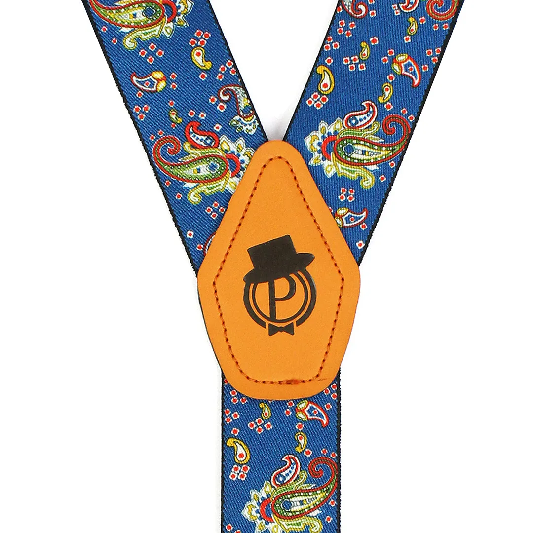 Peluche Floral Cut Blue Suspender for Men