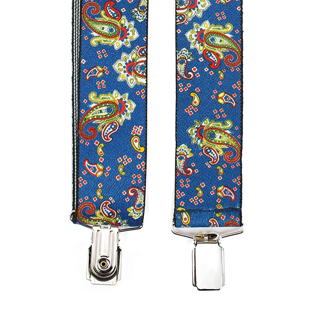 Peluche Floral Cut Blue Suspender for Men