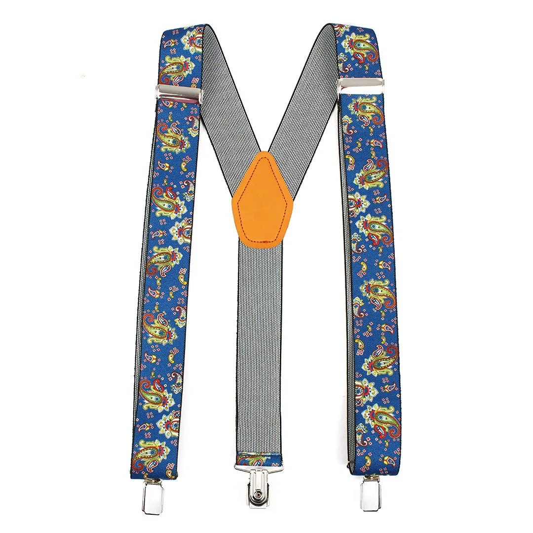 Peluche Floral Cut Blue Suspender for Men