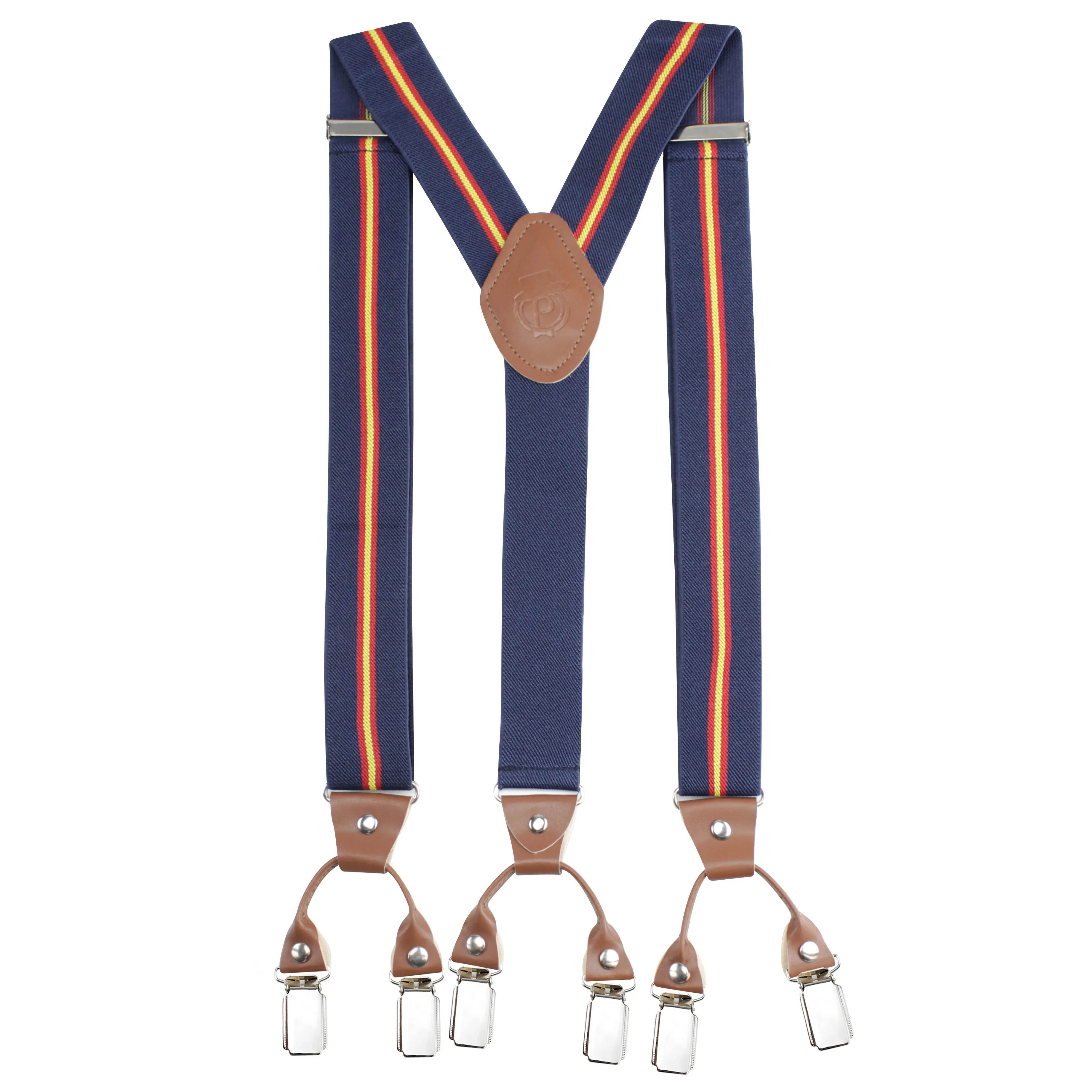 Peluche Majestic Clasp Blue "Y Back" 6 Clips Suspender (Strap Width- 3.5cm)