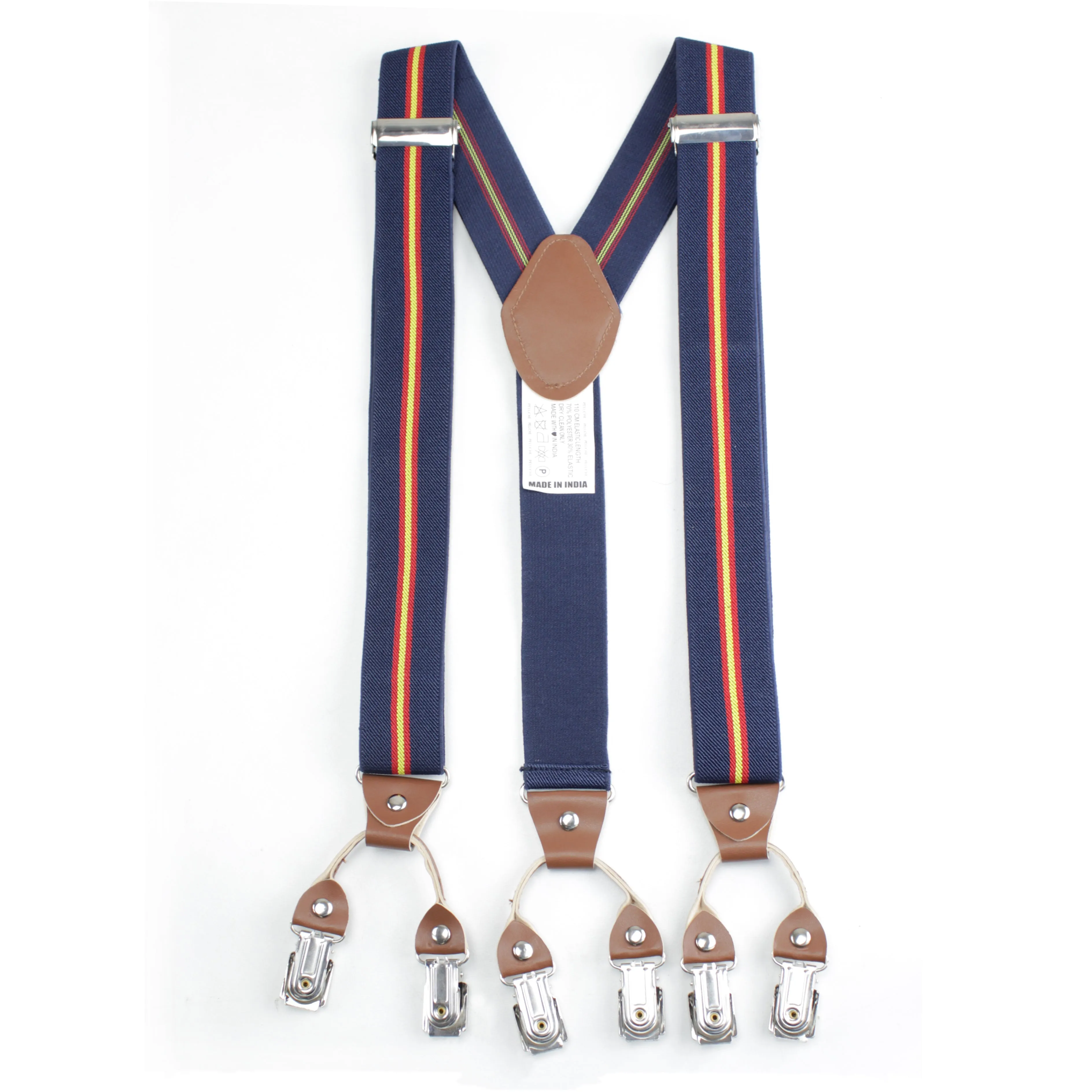 Peluche Majestic Clasp Blue "Y Back" 6 Clips Suspender (Strap Width- 3.5cm)