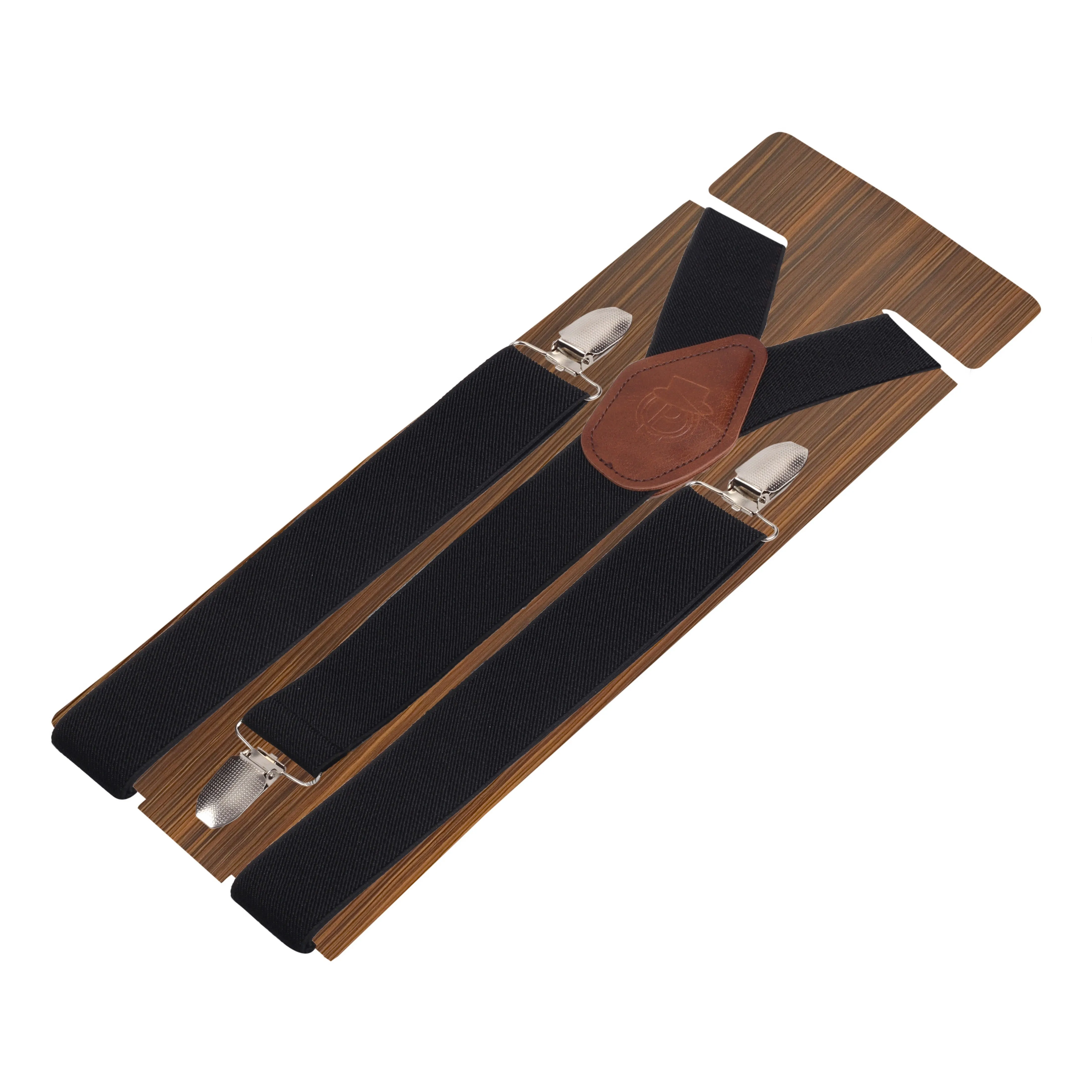 Peluche Plaid Black Suspender for Men