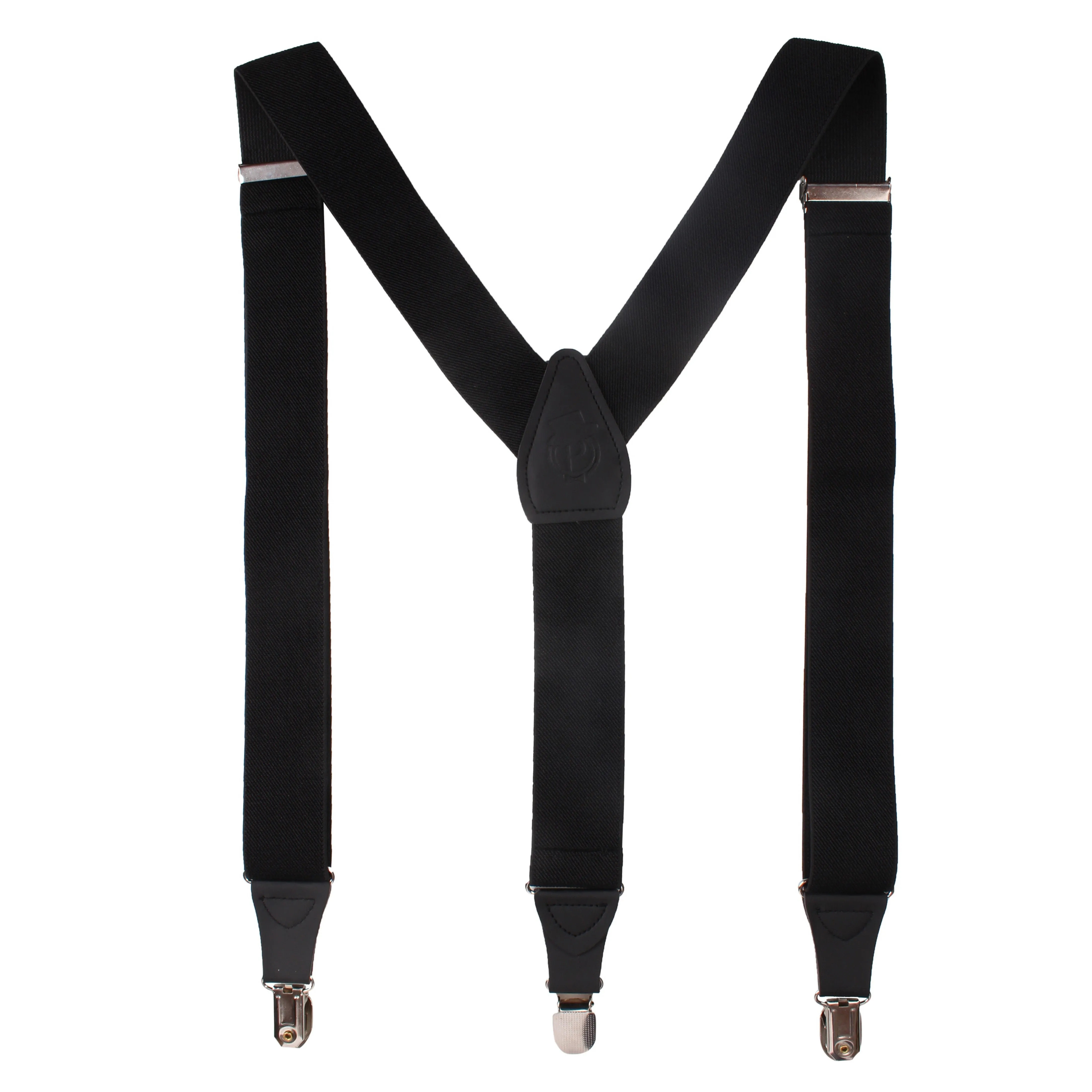 Peluche Solid Black Suspender for Men