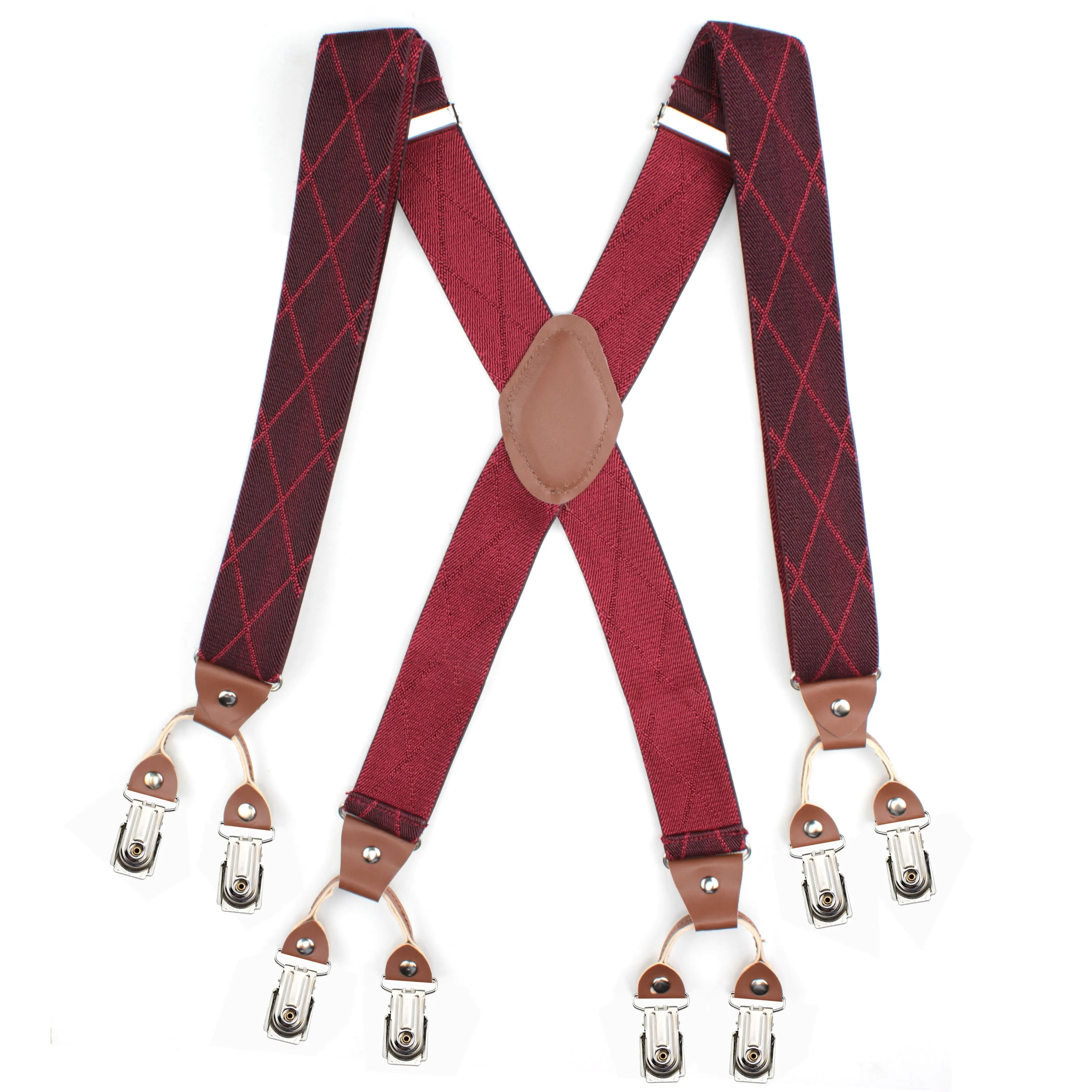 Peluche Striped Crossroad Maroon 8 Clips Suspender