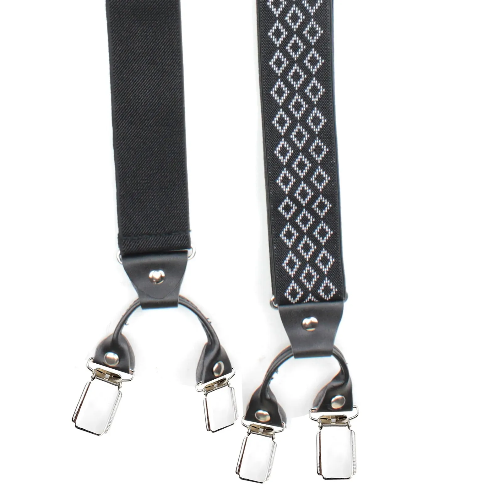 Peluche Voguish Abstract Black 6 Clips Suspender