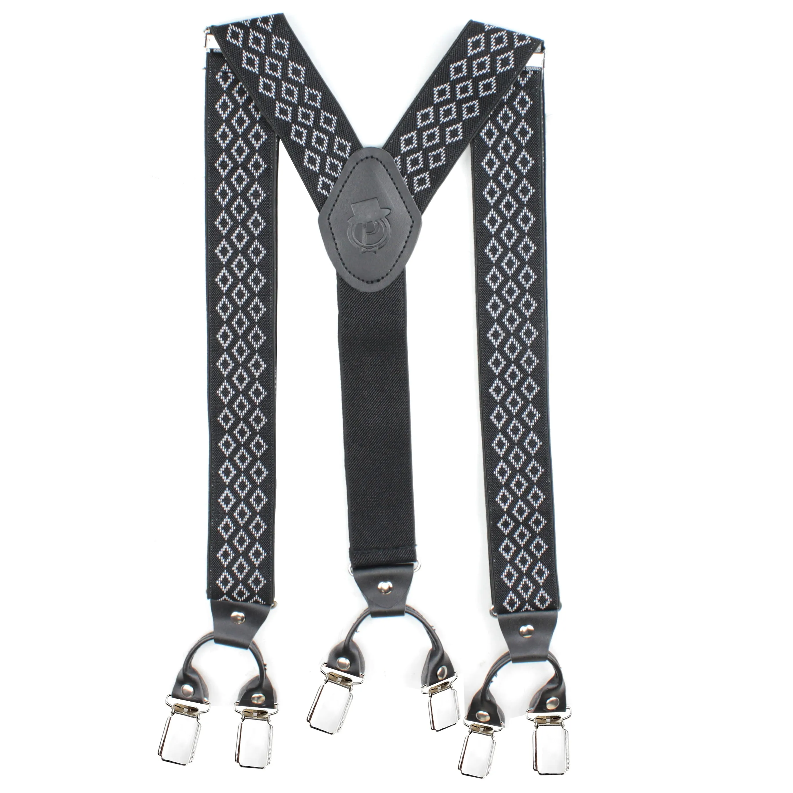 Peluche Voguish Abstract Black 6 Clips Suspender