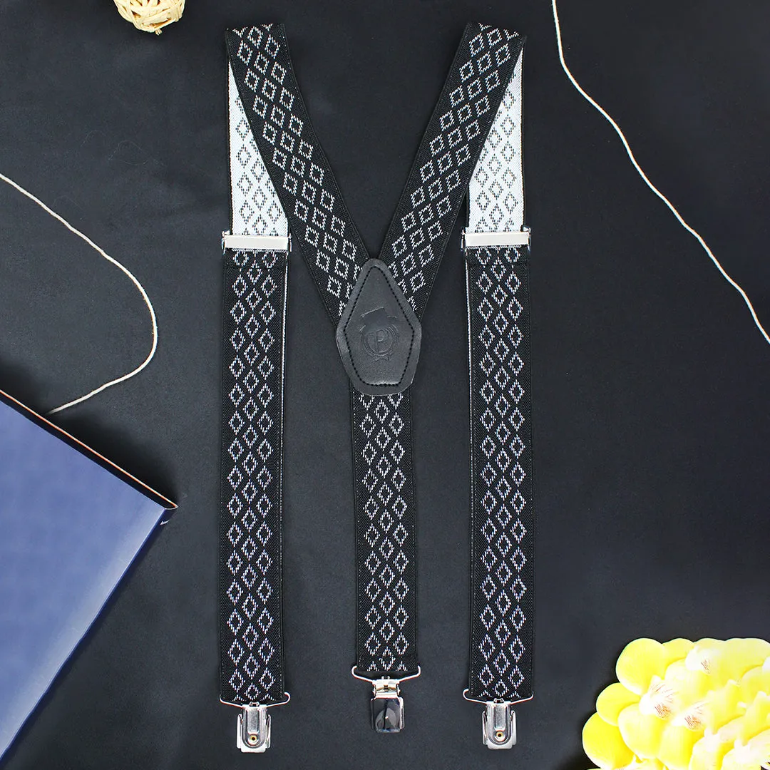 Peluche Voguish Abstract Black Suspender