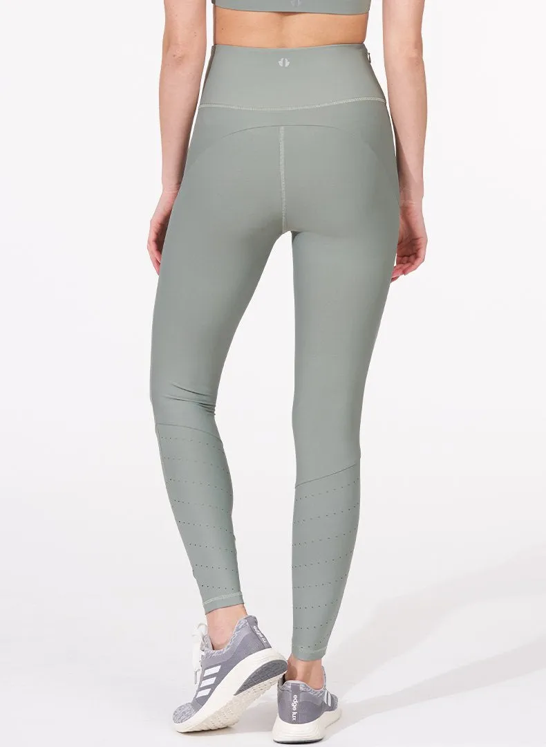 Perforated 7/8 Legging, Moss