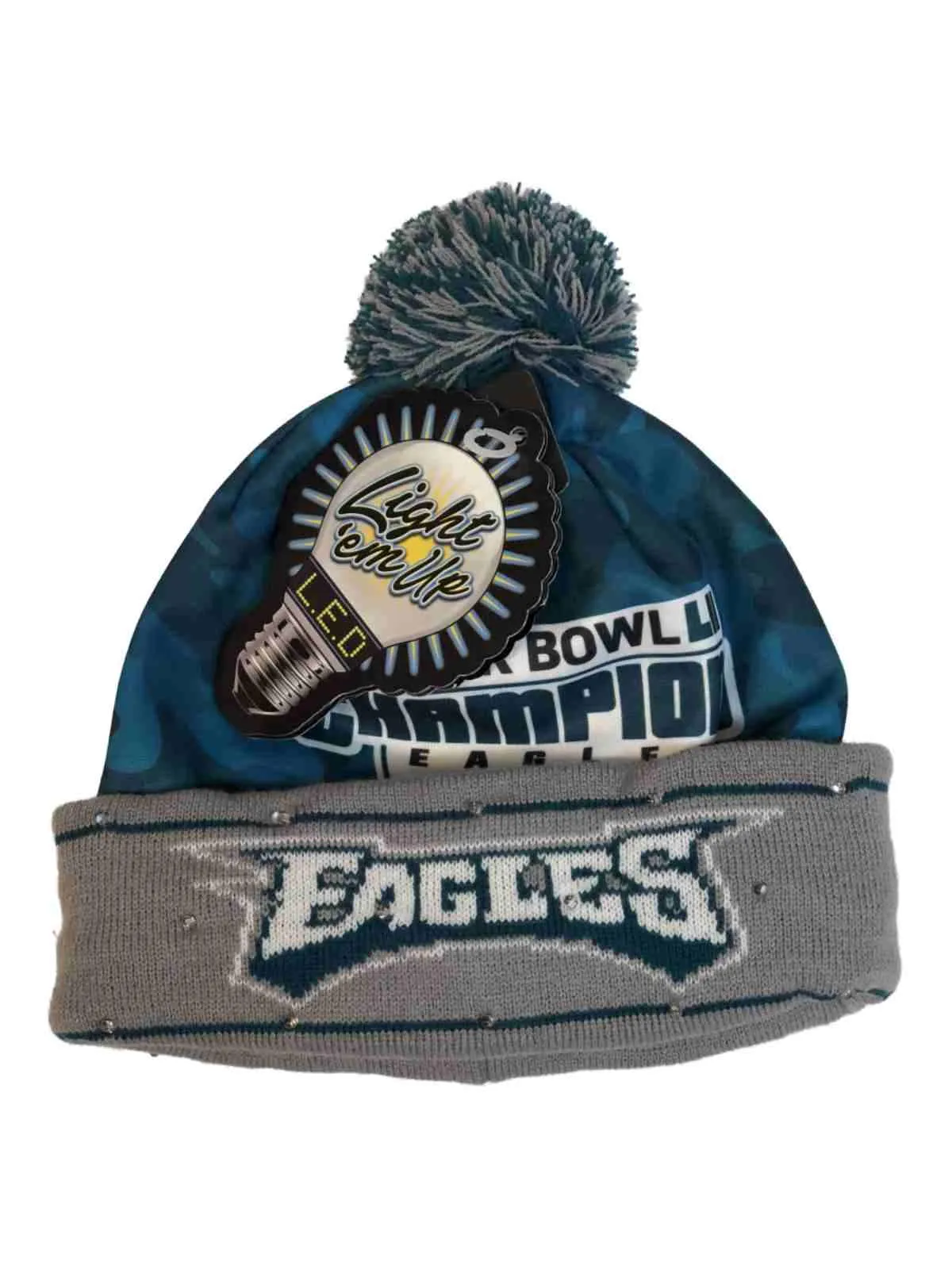 Philadelphia Eagles 2018 Super Bowl LII Champions Light 'em Up LED Beanie Cap