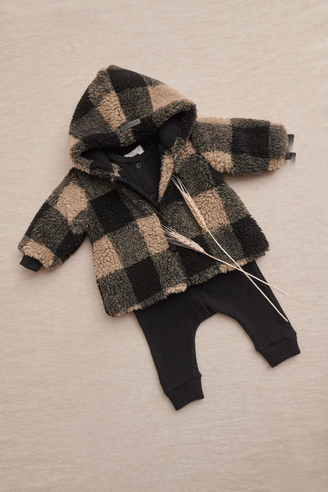 Plaid Sherpa Baby Coat